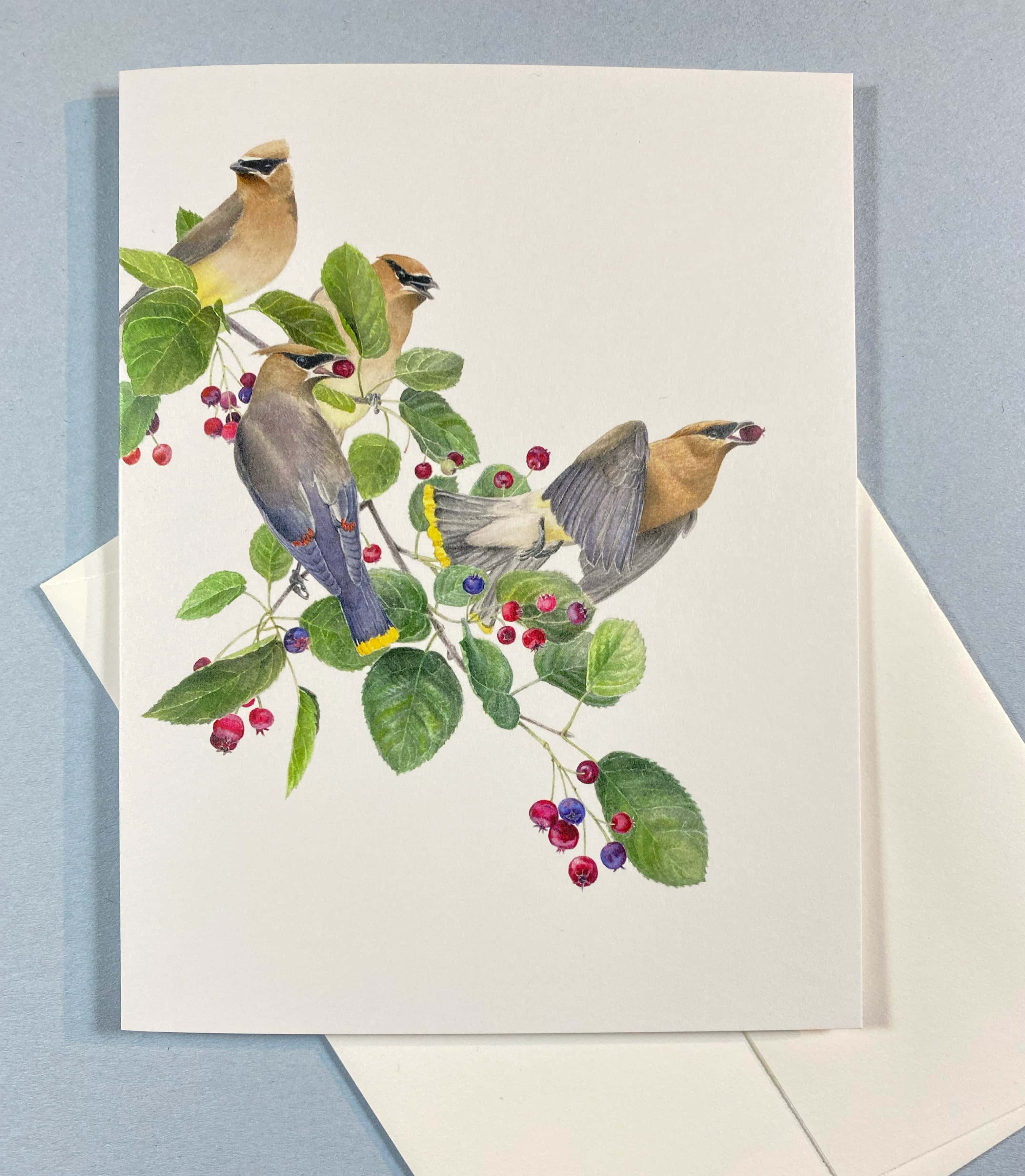 Cedar Waxwings with Serviceberry